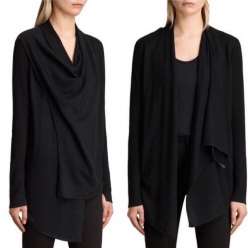 All Saints navy Drina cardigan.